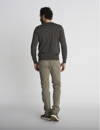 Pull col rond kaki LIEN