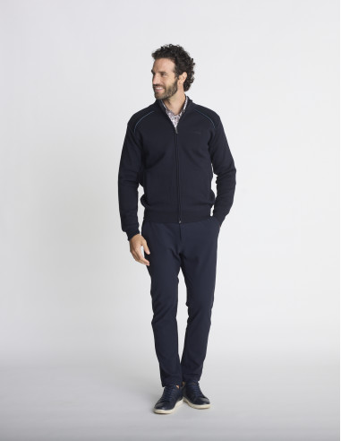 Gilet zippé col montant bleu marine...