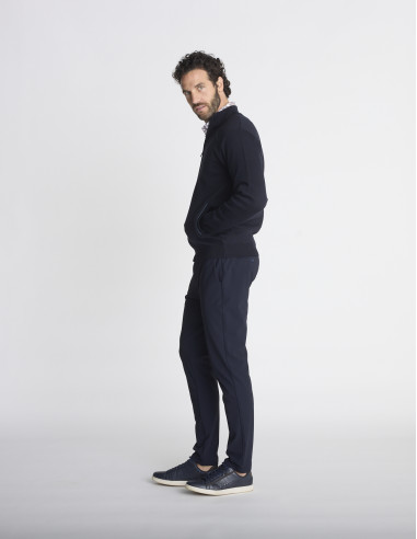 Gilet zippé col montant bleu marine...