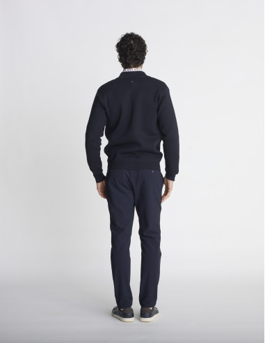 Gilet zippé col montant bleu marine...