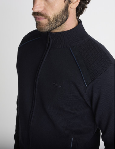 Gilet zippé col montant bleu marine...
