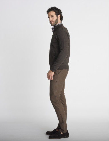 Gilet zippé col montant marron GUIDE
