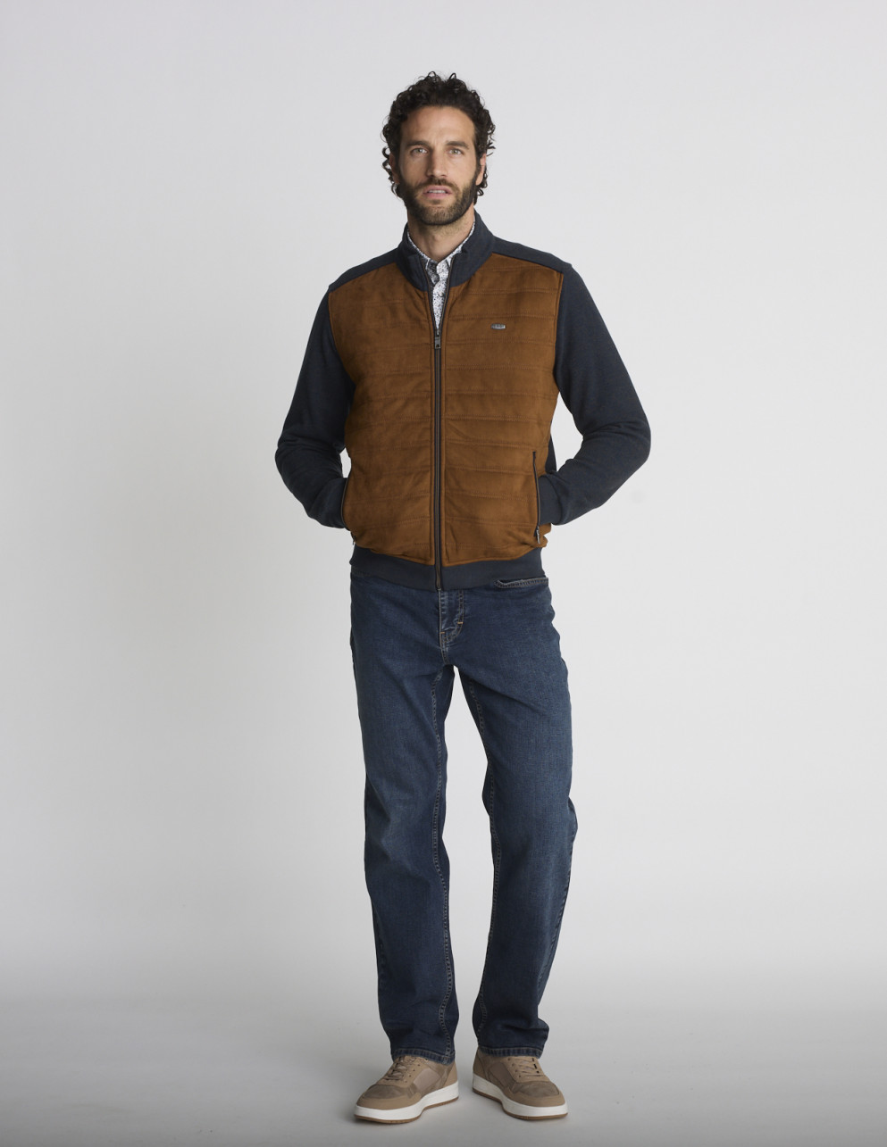 Gilet zippé matelassé camel...
