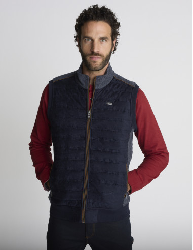 Gilet sans manches matelassé bleu...