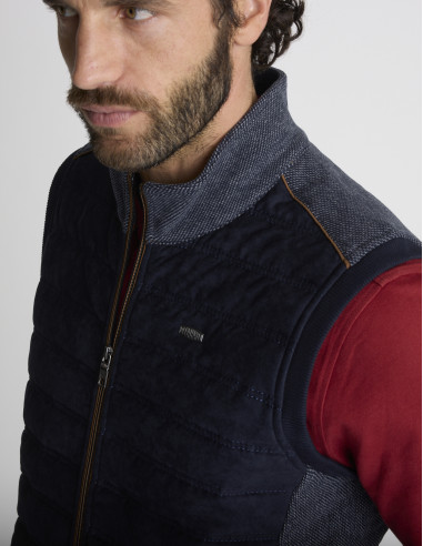 Gilet sans manches matelassé bleu...