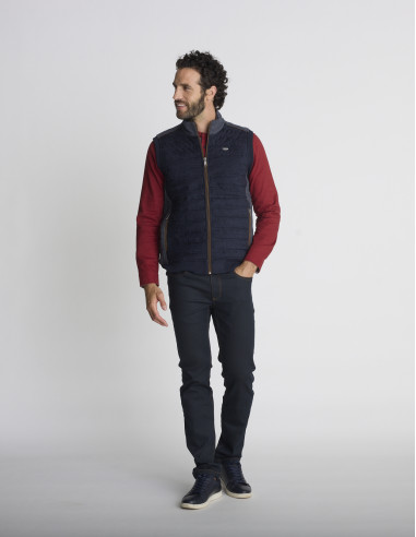 Gilet sans manches matelassé bleu...