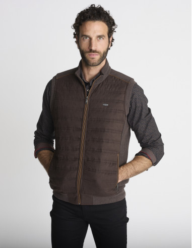 Gilet sans manches matelassé marron...