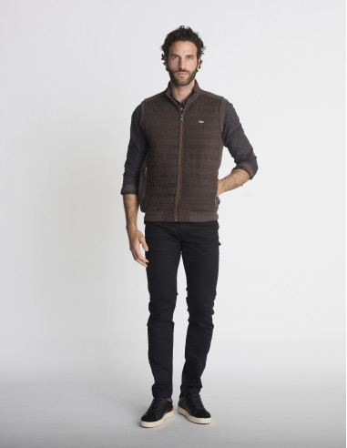 Gilet sans manches matelassé marron...