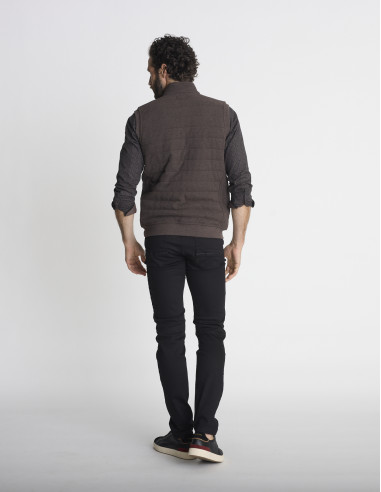Gilet sans manches matelassé marron...
