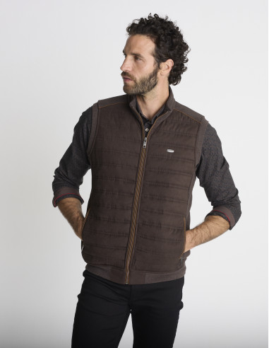 Gilet sans manches matelassé marron...