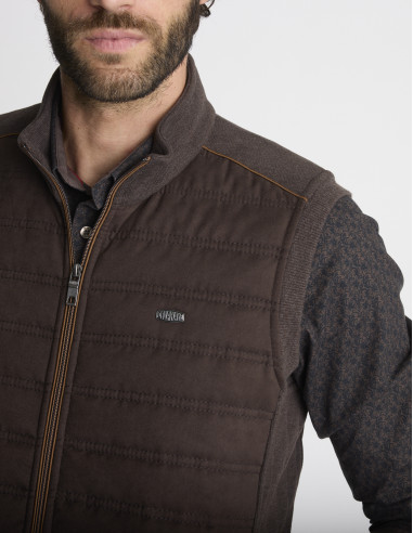 Gilet sans manches matelassé marron...