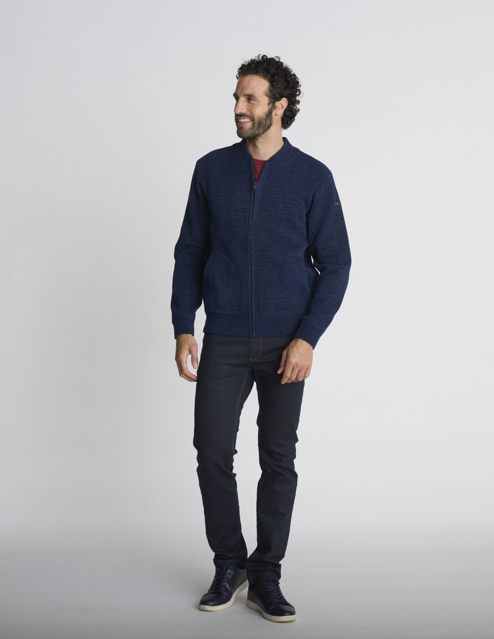 Gilet zippé bleu marine...