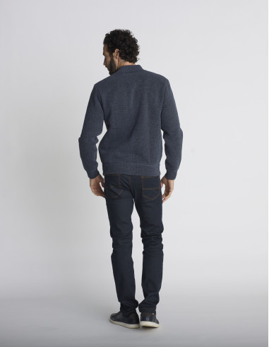 Gilet zippé gris anthracite texturé...