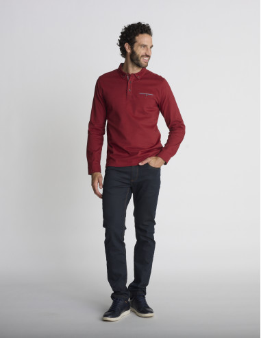Polo manches longues bordeaux LUNEVILLE
