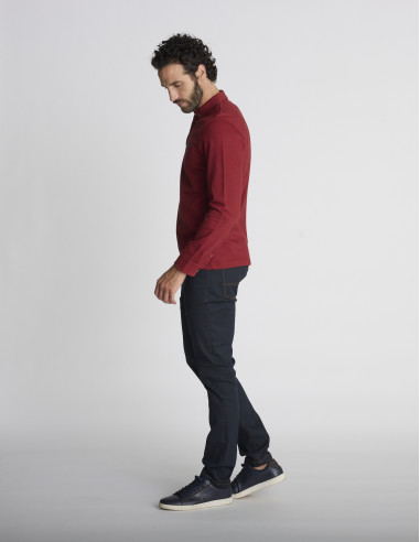 Polo manches longues bordeaux LUNEVILLE