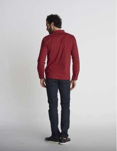 Polo manches longues bordeaux LUNEVILLE