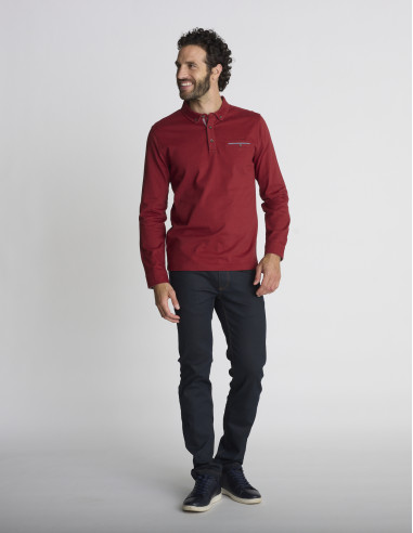 Polo manches longues bordeaux LUNEVILLE