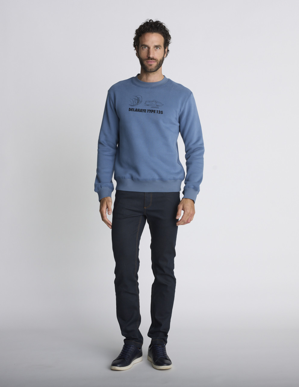 Sweat col rond bleu SENTIER