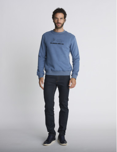 Sweat col rond bleu SENTIER
