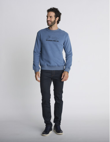 Sweat col rond bleu SENTIER