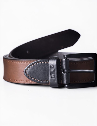Ceinture en cuir de buffle marron ALFI