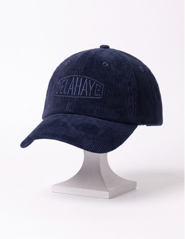 Casquette en velours côtelé bleu...