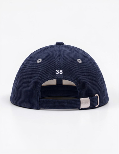 Casquette en velours côtelé bleu...