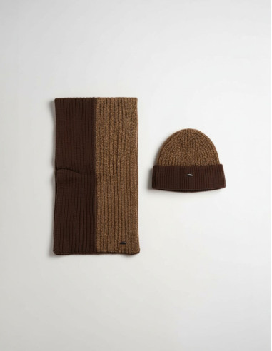 Coffret bonnet et écharpe marron ABRIESE