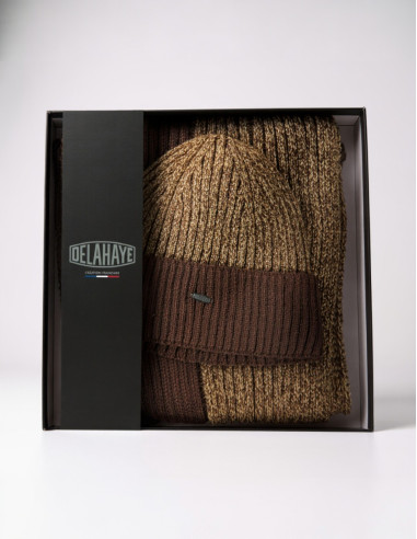 Coffret bonnet et écharpe marron ABRIESE