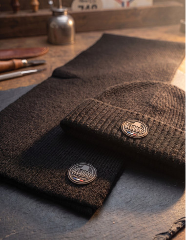 Coffret bonnet et écharpe noir AILLONS