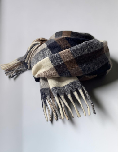Écharpe à carreaux bleu marine...